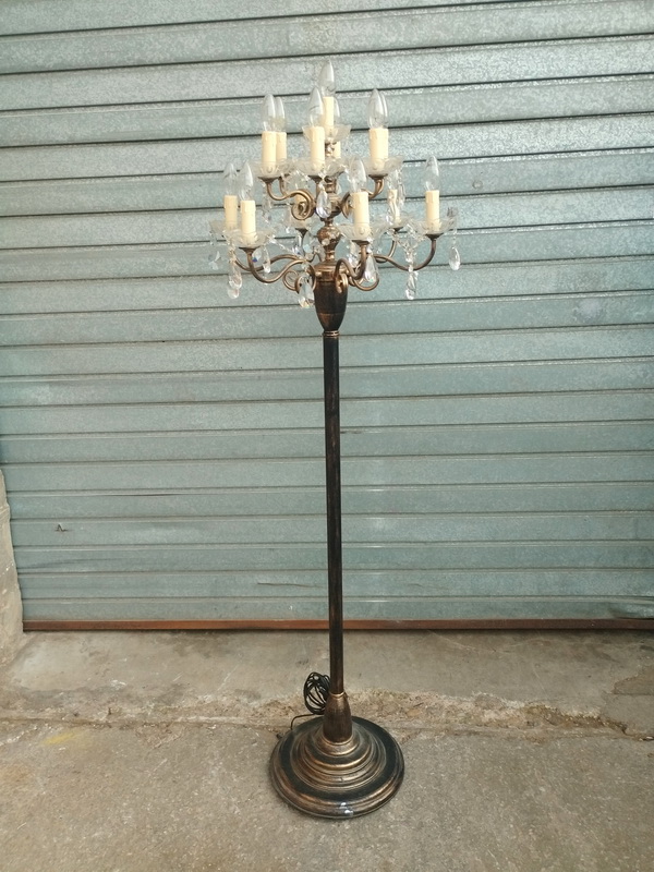 lampara pie cristal lagrima 13portalamp e14 alt173 o52 12u